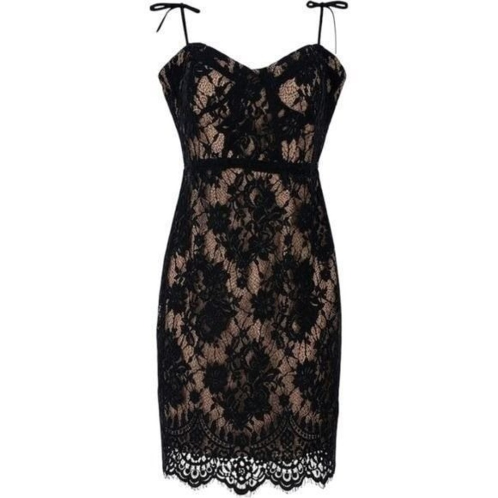 Fashion Nova Small Black Lace Mini Dress Corset Lined NWT Party - Picture 2 of 5